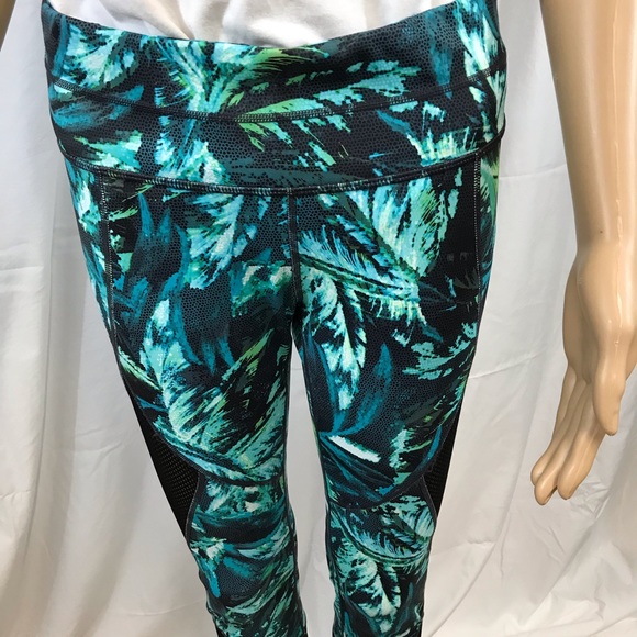 ATHLETA Napoli Sonar Palm Leaf Mesh Cropped Sz M - Picture 3 of 8